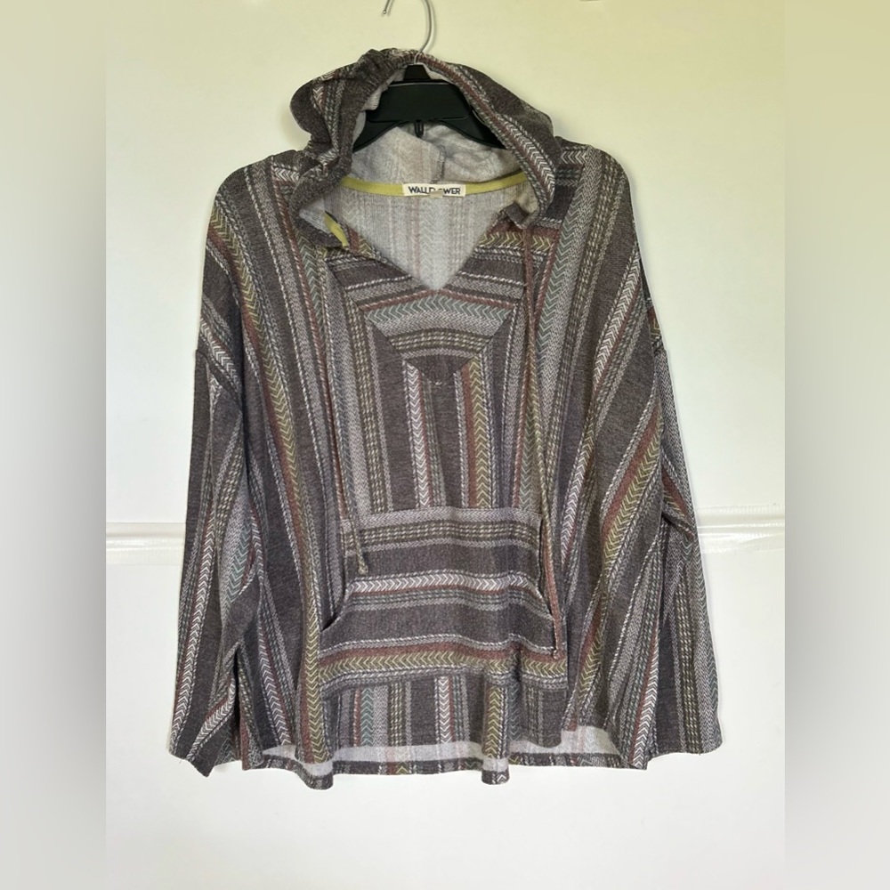 Wallflower LS  woman’s Multicolor Striped hoodie. 3X